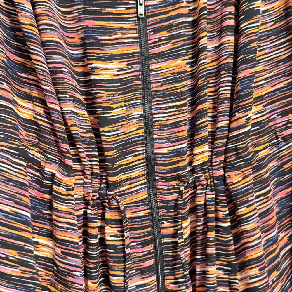 Sejour Black and Multicolor Patterned Midi Dress - Picture 2 of 5